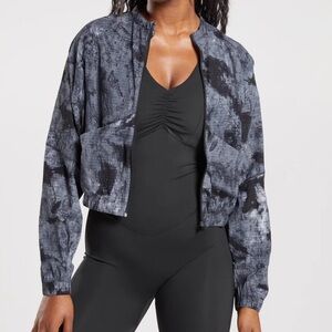 Gymshark Black and Grey Tie-Dye Cropped